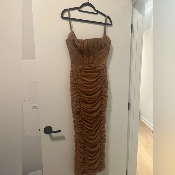 House of CB Lilian Mocha Corset Maxi Dress - Picture 5 of 6